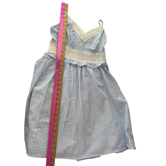 Cupshe Blue & White Stripe Lace Ruffled Mini Dress - Picture 7 of 14